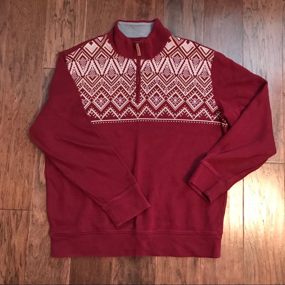 Lands’ End Burgundy Men’s Pullover Sweater - Picture 2 of 8
